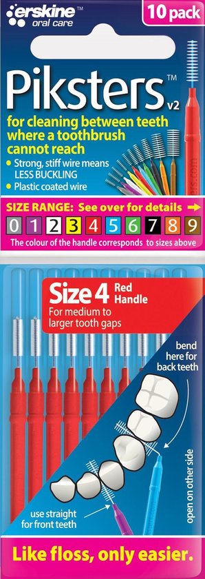 Piksters Ragers Maat 4 Rood 3-3,5 mm - 10st