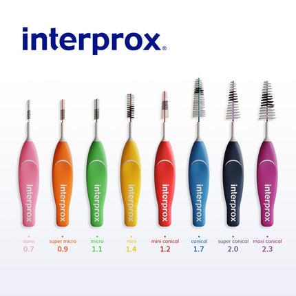 Interprox ragers kleuren- en maatoverzicht