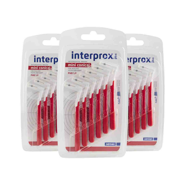 Interprox Plus ragers mini conical rood PHD 1.0 - Voordeel 3 x 6st