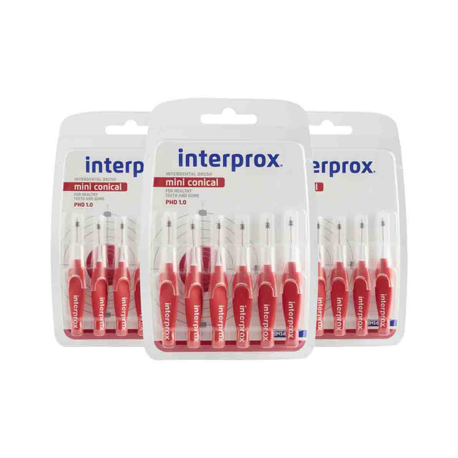 Interprox ragers mini conical rood PHD 1.0 - Voordeel 3 x 6st