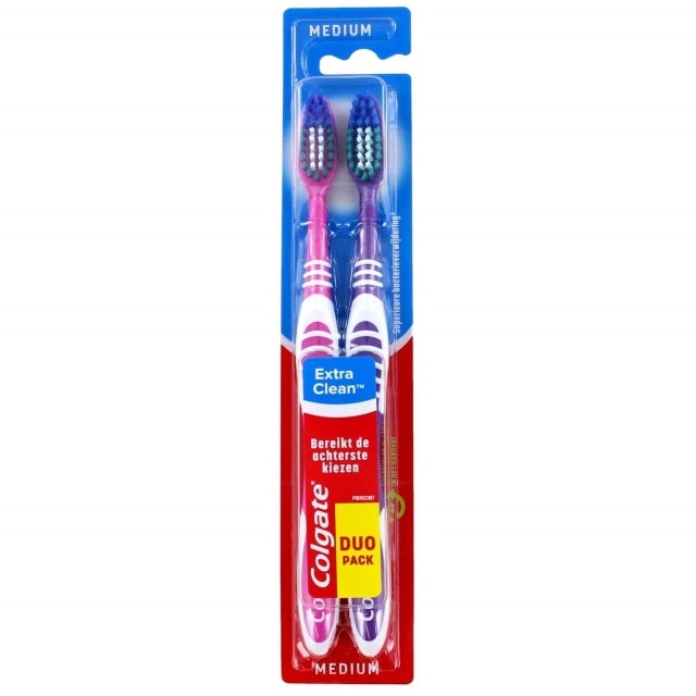 Colgate Extra clean Tandenborstel medium - 2st