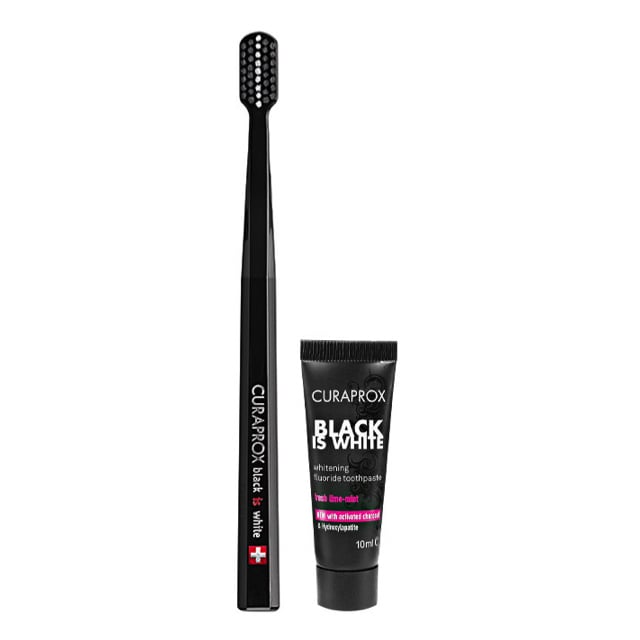 Curaprox Black is White travel Tandpasta - 10ml+tandenborstel