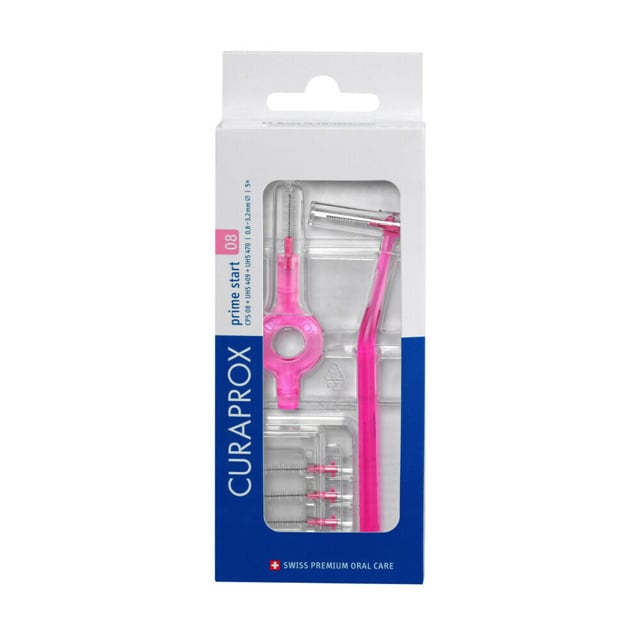Curaprox CPS 08 ragers 3,2mm roze Prime Start - 5st+houders