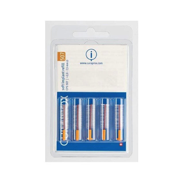 Curaprox CPS 507 Soft Implant ragers 7,5mm oranje navulling - 5st