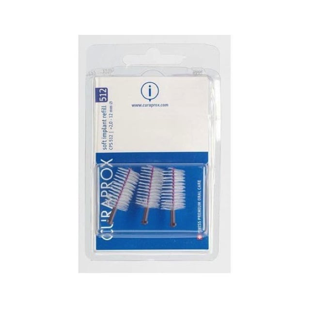 Curaprox CPS 512 Soft Implant ragers 12mm paars navulling - 3st