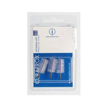 Curaprox CPS 512 Soft Implant ragers 12mm paars navulling - 3st