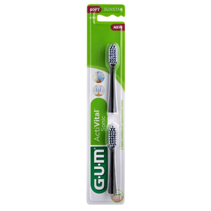 GUM Activital Sonic Opzetborstels Zwart - 2st