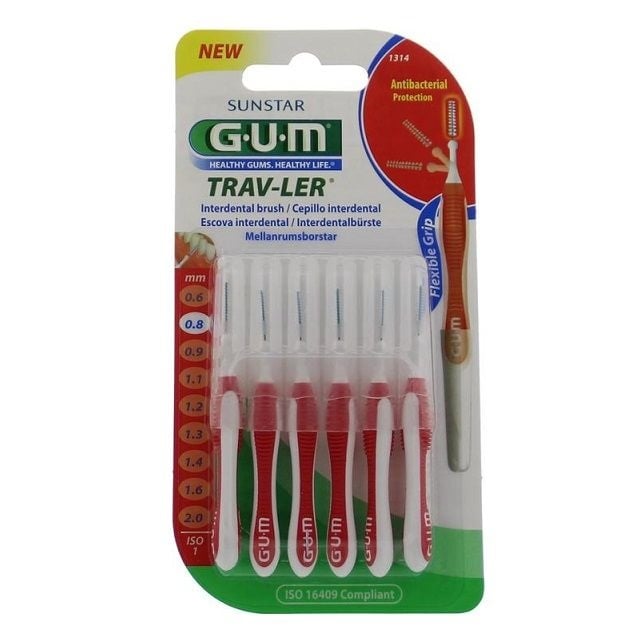 GUM Trav-ler ragers 0,8 mm rood - 6st
