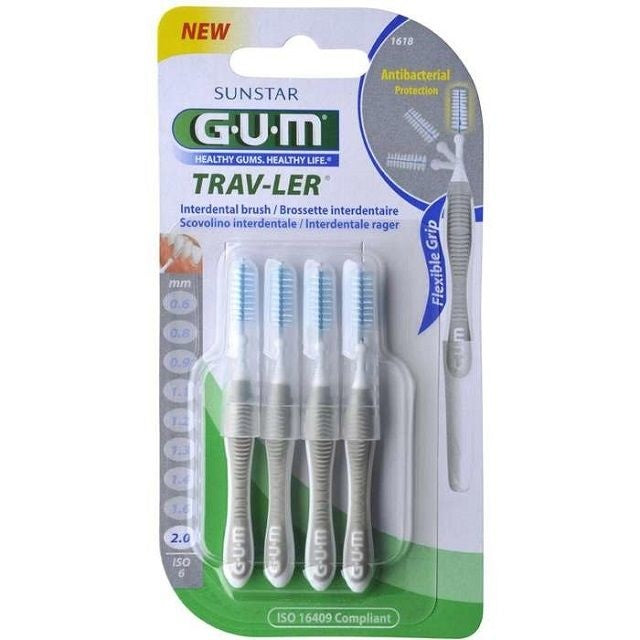 GUM Trav-ler ragers 2,0 mm grijs - 4st