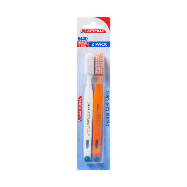 Lactona tandenborstel M40 medium duo - 2st