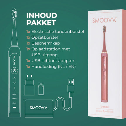 SMOOVV Sense elektrische tandenborstel classy pink - 1st