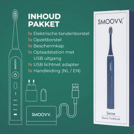SMOOVV Sense elektrische tandenborstel midnight blue - 1st