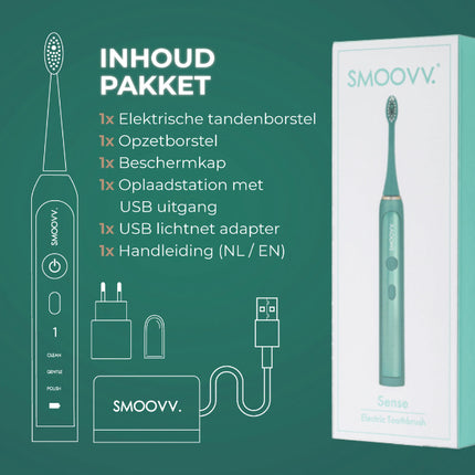 SMOOVV Sense elektrische tandenborstel ocean green - 1st