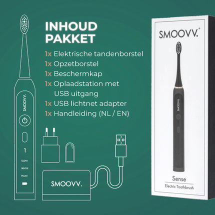 SMOOVV Sense elektrische tandenborstel satin black - 1st