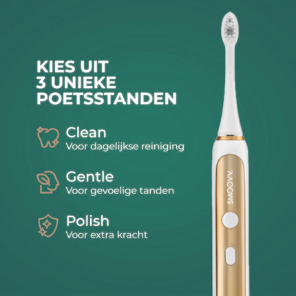 SMOOVV Sense elektrische tandenborstel white and gold - 1st