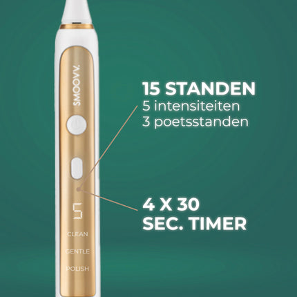 SMOOVV Sense elektrische tandenborstel white and gold - 1st