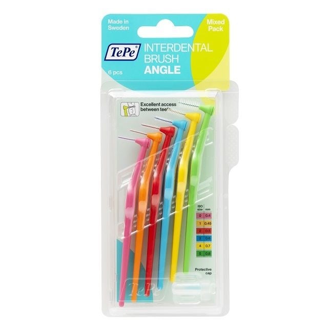 TePe Angle gemengd (roze t/m groen) rager - 6st