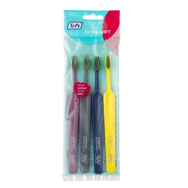 TePe Colour Compact tandenborstel - 4st