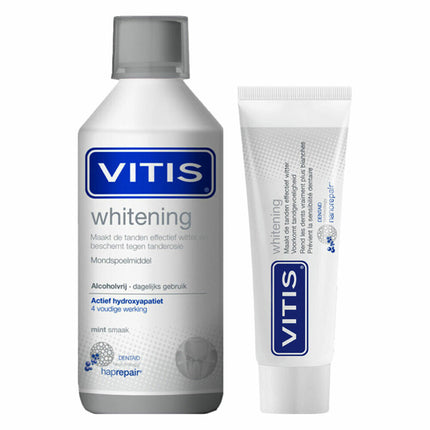 Vitis Whitening Mondspoelmiddel + Tandpasta - Voordeelpakket 1st