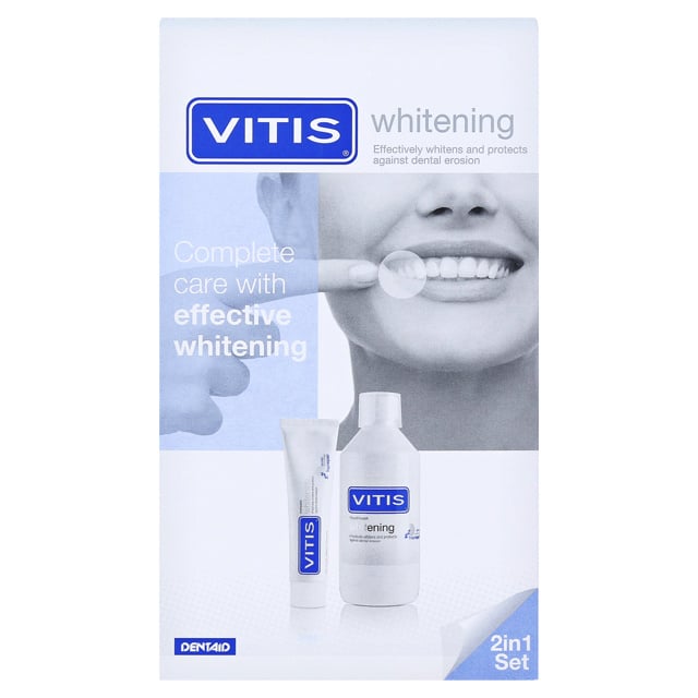 Vitis Whitening Mondspoelmiddel + Tandpasta - Voordeelpakket 1st